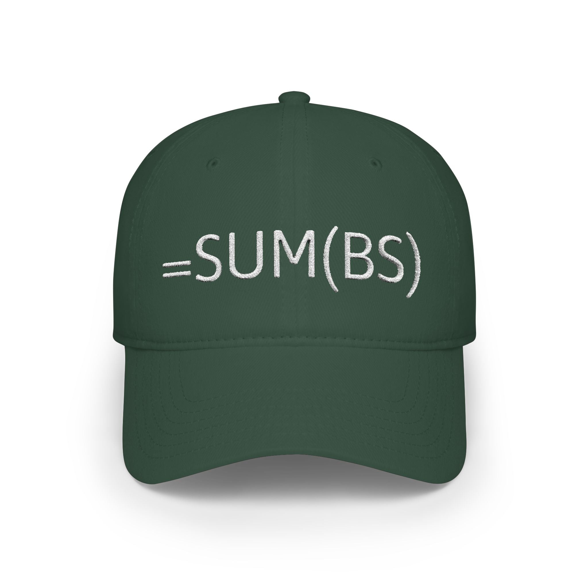 =SUM(BS) Baseball Cap | Funny Excel Formula Hat, Programmer Math Nerd Cap